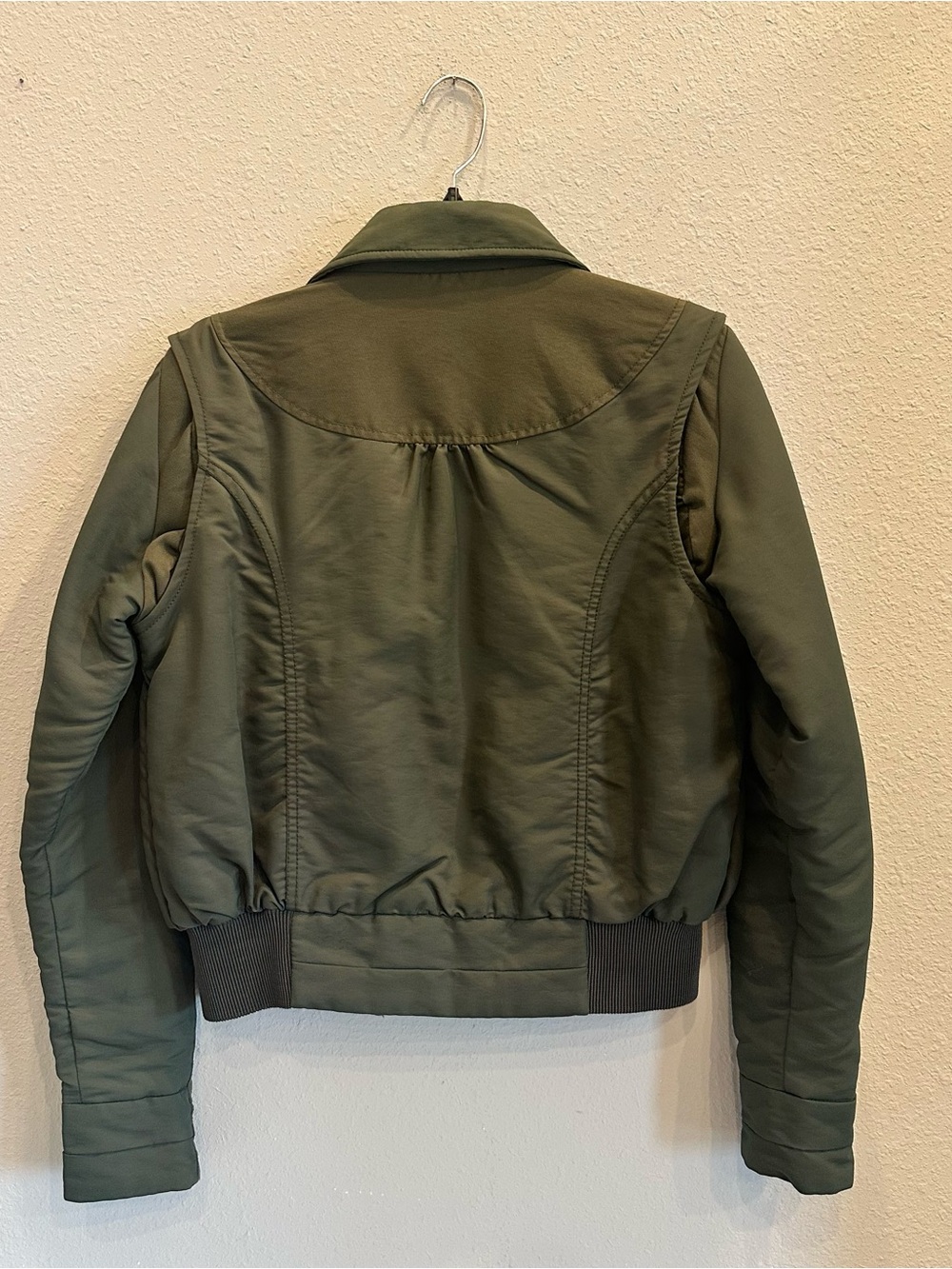 Mossimo Y2K Crop Utility Bomber Jacket Cargo Gorpcore Military Green Medium - Picture 2 of 3